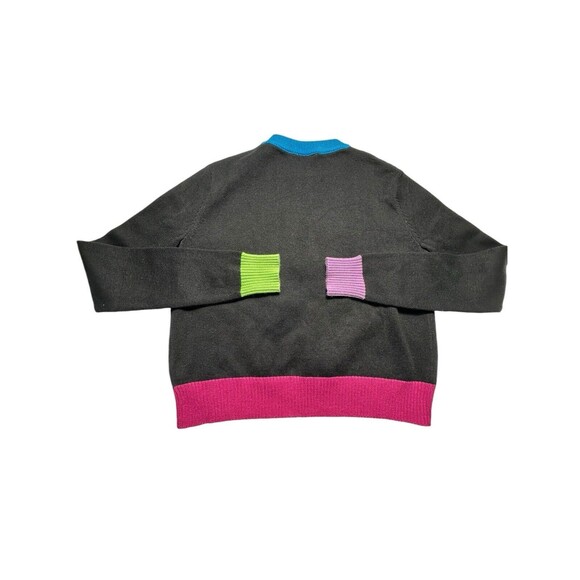 Queen Of Sparkles Women's Size 3XS Edge Rainbow Black Multicolor Sweater #U11-1 - Picture 7 of 8